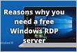 Free Windows RDP Servers for 1 Year